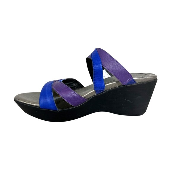 Naot Siren Comfort Wedge Sandals  EU 37 / US 6  Purple Blue & Black Leather - Picture 4 of 13
